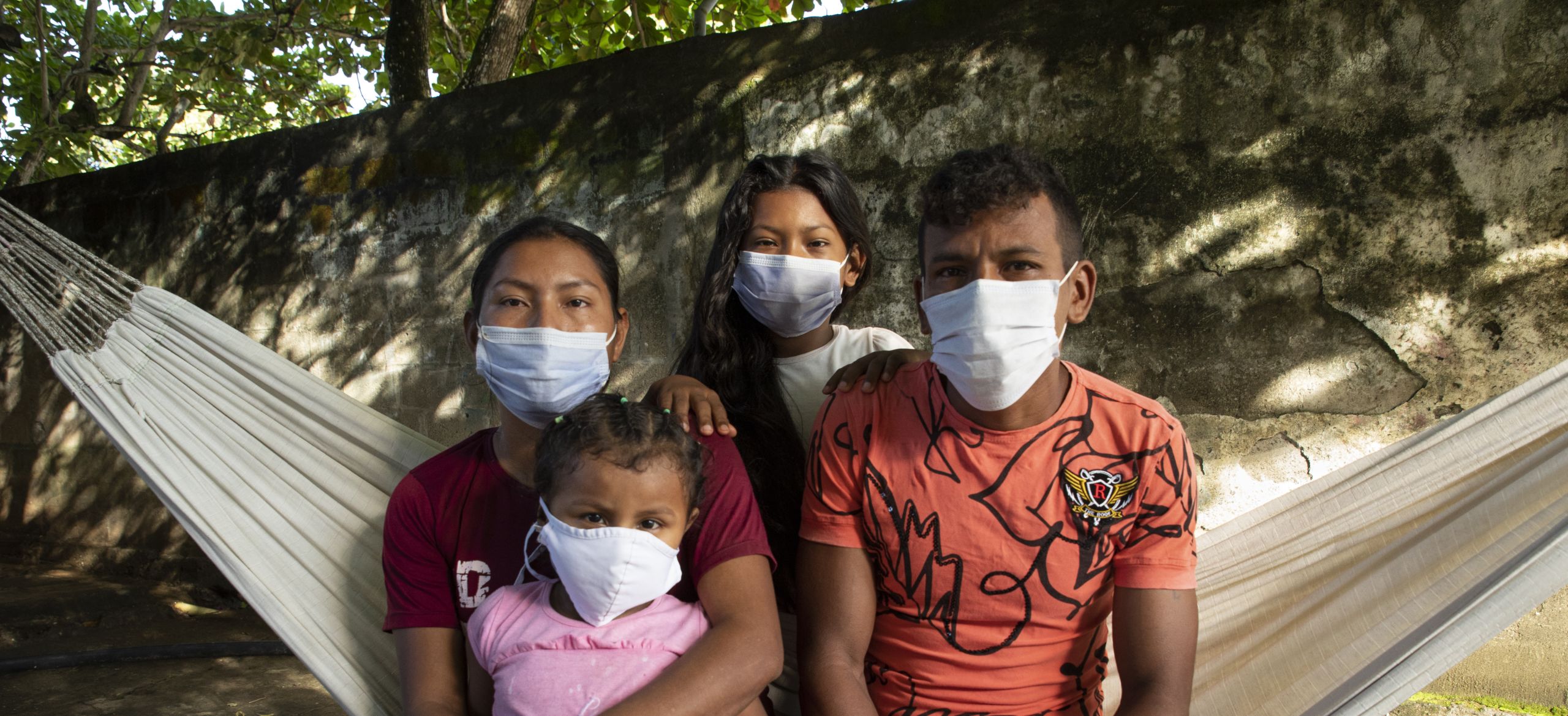 A displaced family sheltered at a school in Antioquia, Colombia.