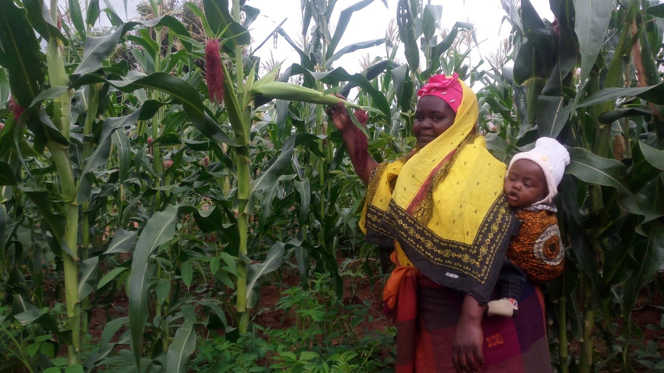 Climate services are crucial to food security, providing weather and seasonal forecasts as well as advice on which crops to sow in a changing climate. Pictured is Hawa Msami, the leader of a women community listening group in Tanzania.
